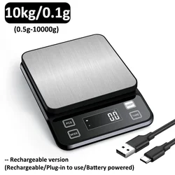 Premium Waterproof Stainless Steel Digital Kitchen Scale (Rechargeable - 10kg)