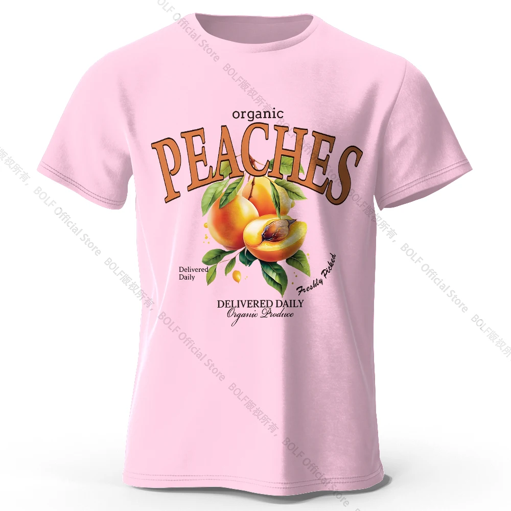 Lightweight Yellow Peach Watercolor Graphic Cotton Tee - Breathable & Trendy Summer Top