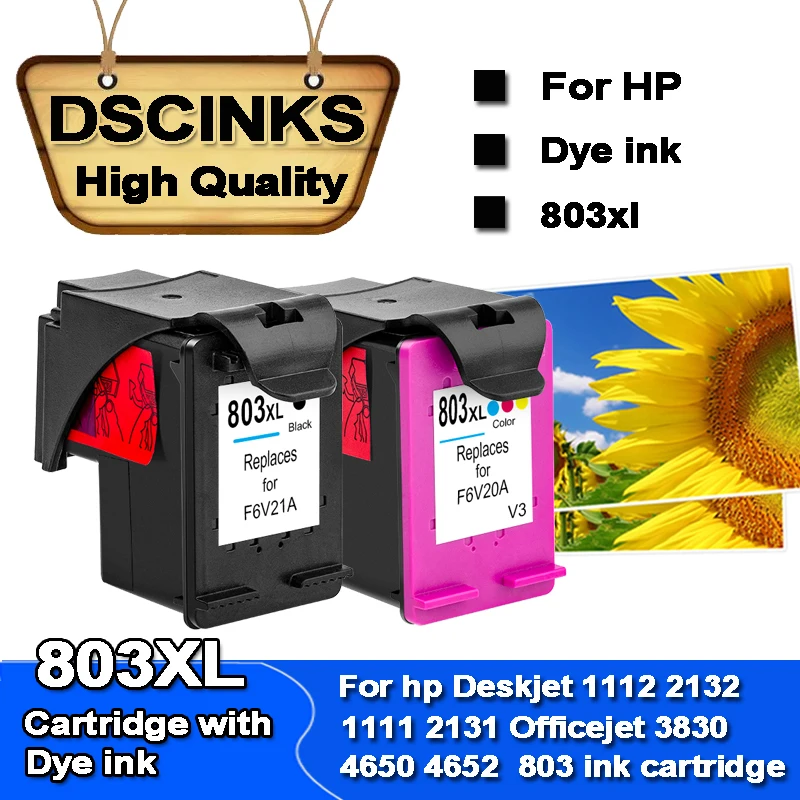 

Чернильный картридж для HP 803 803XL с красящими чернилами для принтера hp Deskjet 1112 2132 1111 Officejet 2131 3830 HP 803xl