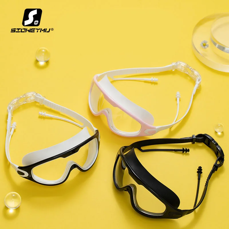 Swimming Goggles New Swimming Glasses Adult Men and Women High-definition Waterproof Anti-fog Flat Big Frame