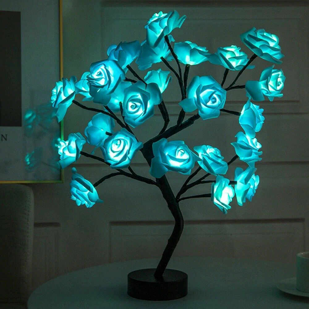 🌸 Guirnalda De Luces LED Con 20 Rosas Rosadas – Centro De Mesa Para Bodas Y Eventos – Funciona Con Pilas – Decoración Mágica