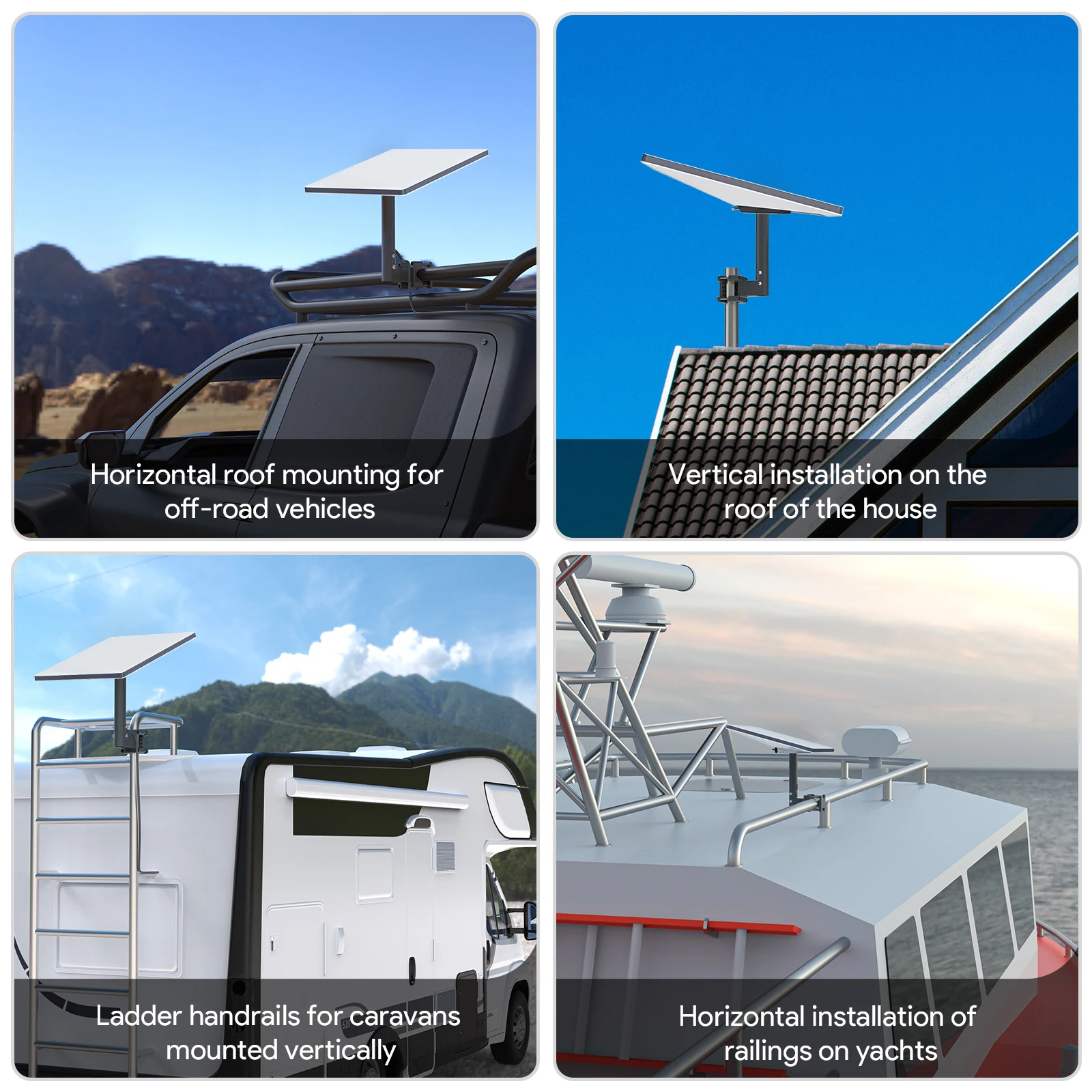 EDUP SK0084 Starlink Mini RV Ladder Mount Starlink Mini Roof Rack Mount Pole Clamp with Pipe for RVs