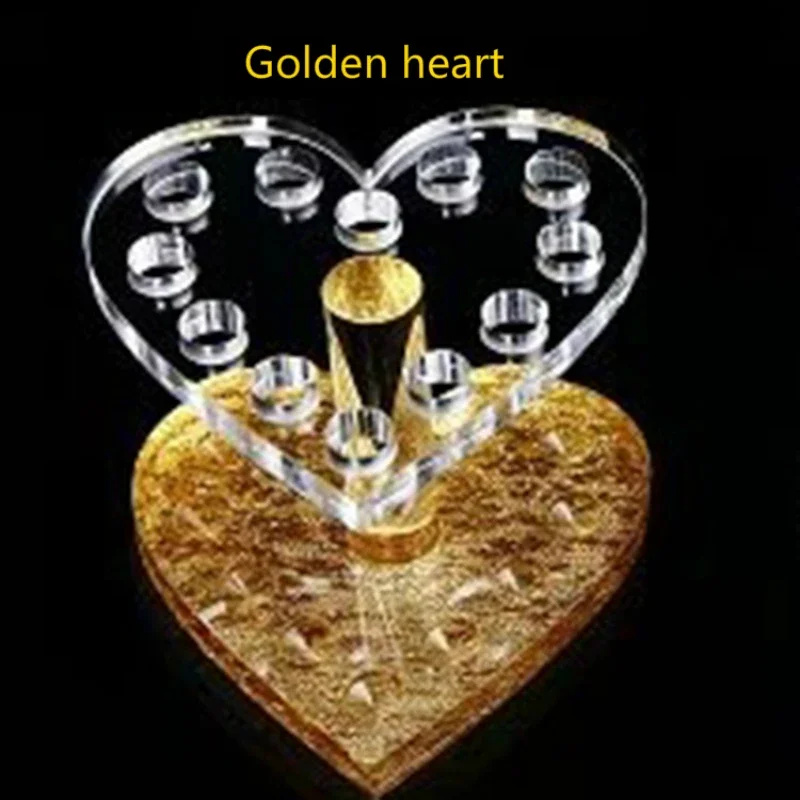 Nail thickening/thin acrylic pen holder gold and silver heart-shaped pen holder round pen holder nail tool 4