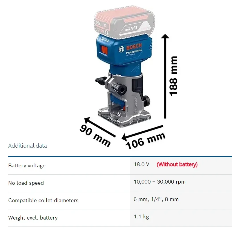 Bosch GLF18V-8 Brushless Trimming Machine 18V Multifunctional Rechargeable Bakelite Milling Hole Slotting Machine 5