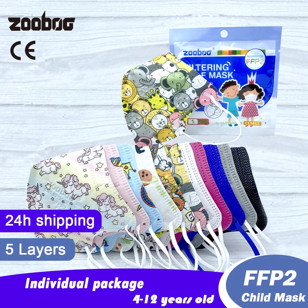 4-12 Years ffp2 children Kids KN95 Mask Breathable FFP2 Kid Mask Boy Girl Protective Kid Kn95 unicorn KN95 Masks
