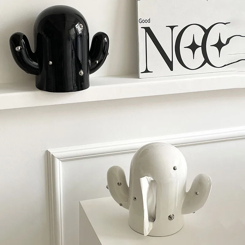 

Керамическая коробка для салфеток в скандинавском стиле с изображением кактуса, держатель для бумаги, коробка для салфеток для гостиной, ванной комнаты, бумажная коробка для рисования, аксессуары для украшения дома