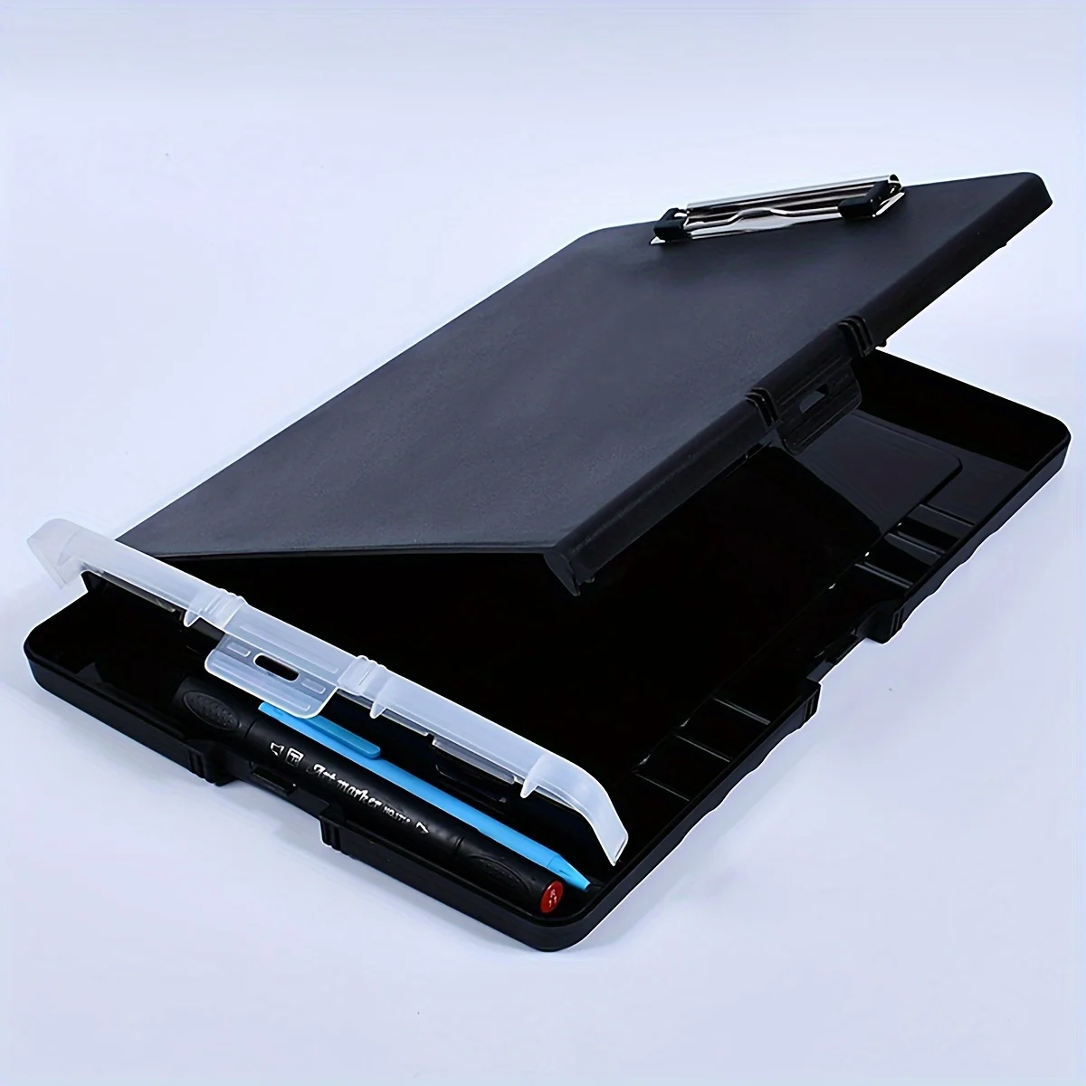 1pc- Multifunctional Writing Board with Hooks, Single Force Clamp, File Box, Writing Board Clamp,Portable Material Folder
