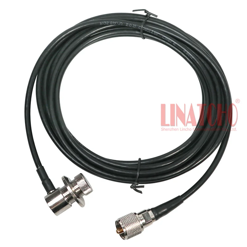 SC-ECH RG58U PL259 UHF to SO239 Bulkhead for Car Radio Mobile Antenna Mount Cable 5 Meters