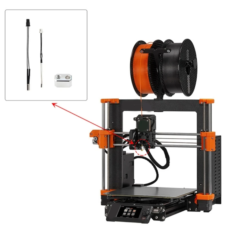 

For MK4 Replacement Thermistor Hot End Heat Block Part 3D Printer Extruder