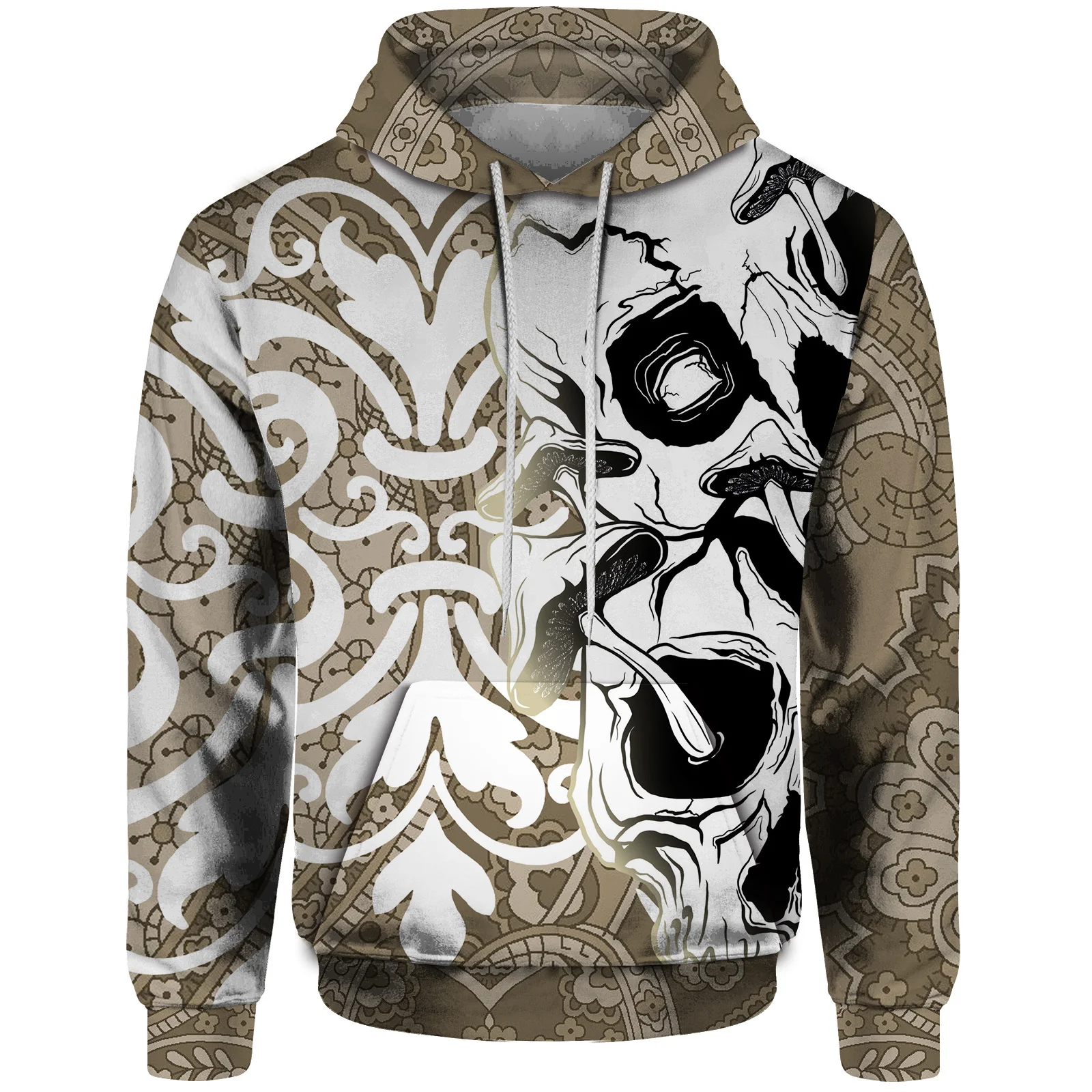 thumbnail image 1 of Sudadera con capucha para hombre de otoño, sudadera con estampado de calavera gótica de guerrero, sudaderas para hombre, ropa Y2k, sudadera con capucha holgada de moda para hombre, 1 of 5