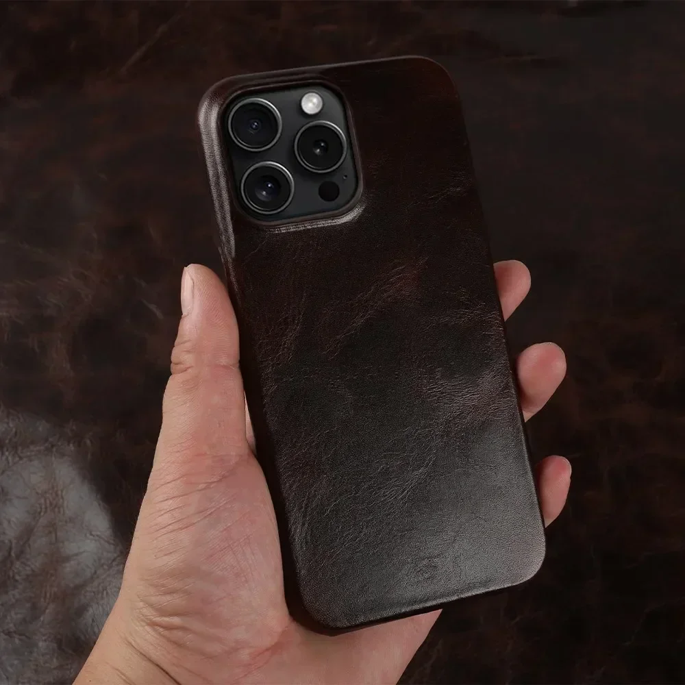 Durable Genuine Leather Shockproof Mobile Phone Cover and Back Protector