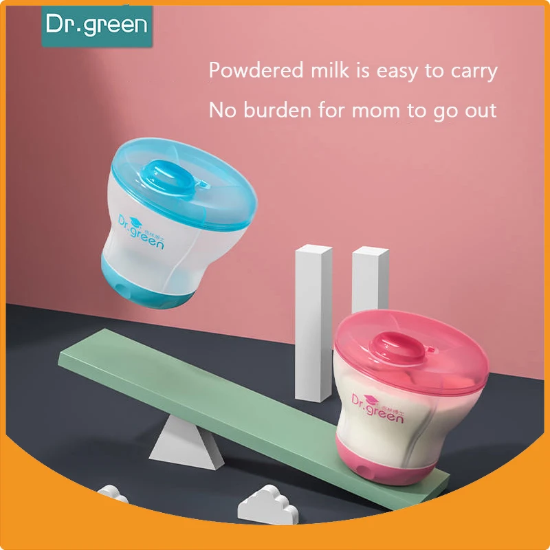 Dr. Green Mini Powdered Milk Storage Jar Powdered Milk Box Portable Baby Outing Four Compartments Dispensing Rotary Powder Box