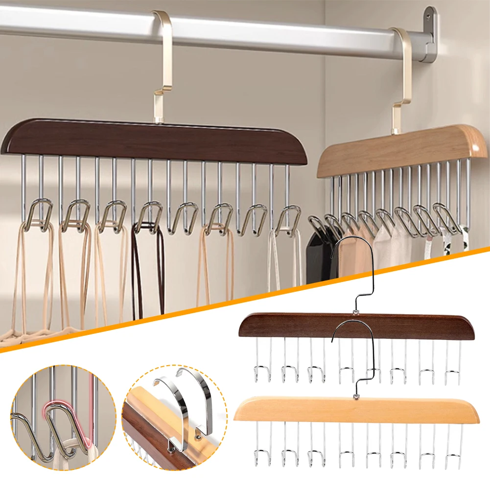 

Multifunction Wooden Belt Hanger Belts Rack Tie Hanger Scarf Holder Organizer Wardrobe Closet Storage Hanger 8 Hooks For Home