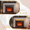 44 Inch LED Electric Fireplace with Fireplace, LED Effect and Stacked Stone Surround, Living Room Remote Timer 4