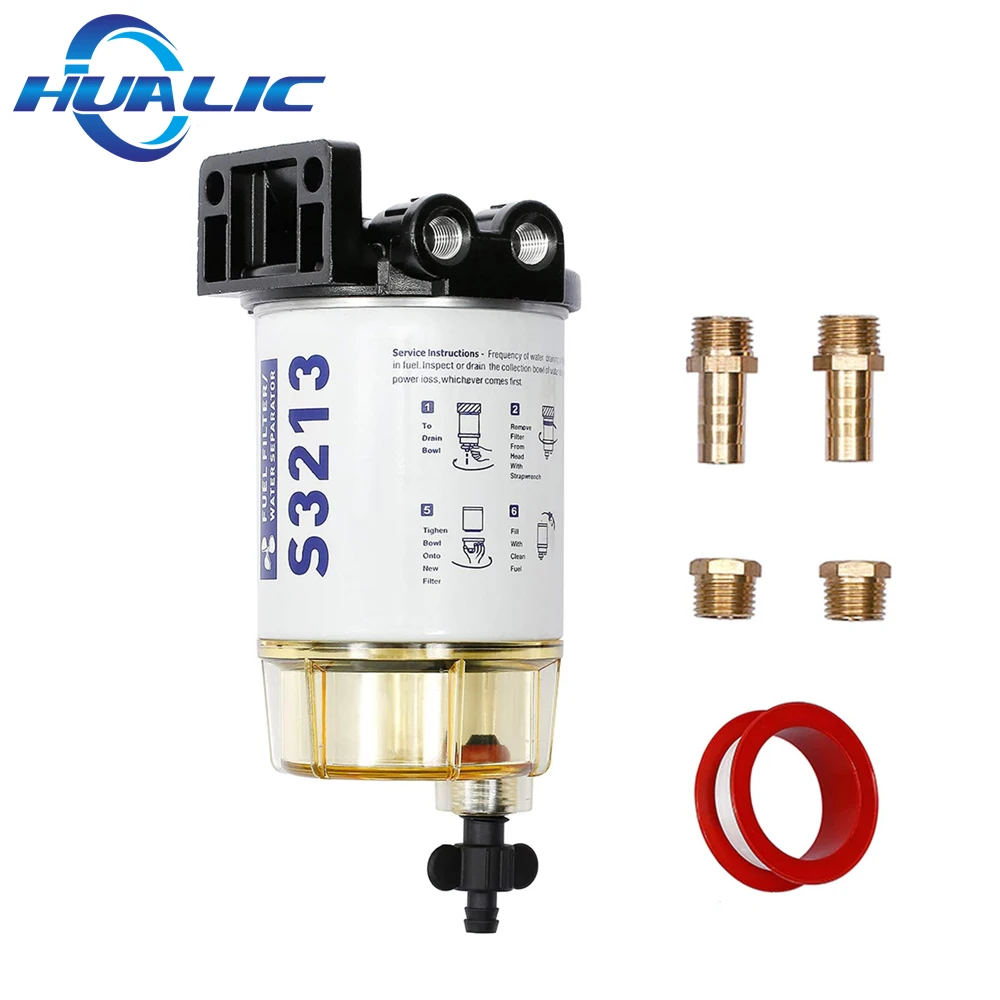 Fuel Filter Fuel Filter Water Separator HUALIC S3213 Fuel Filter Water Separator Assembly Outboard For Mercury Quicksilver OMC Marine Engine Boat 10 Micron Filter Kit