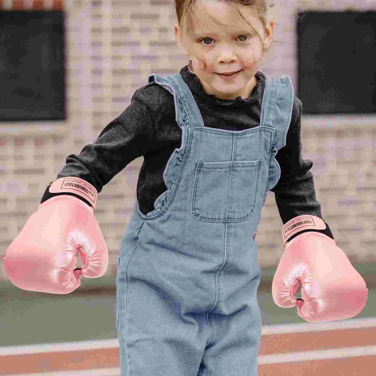 Work Gloves Children's Boxing Punching Kickboxing Sparring Comfortable Thai Wrist Kids Pink Miss 4