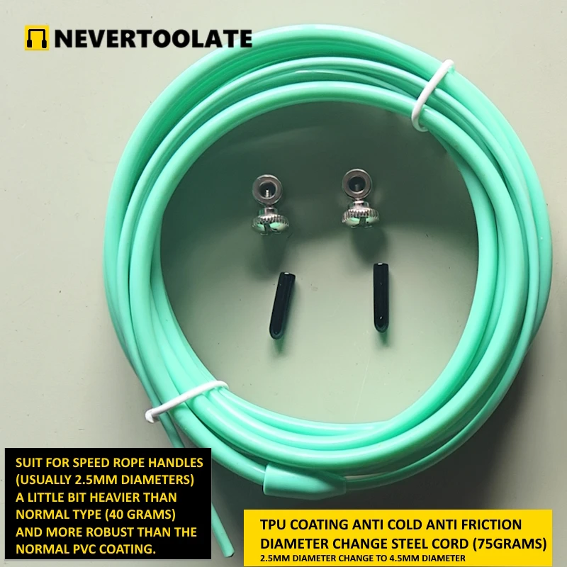 TPU coating 2.5mm to 4.5mm steel cord rope anti cold anti friction for jump rope speed skip jumping spare fitness