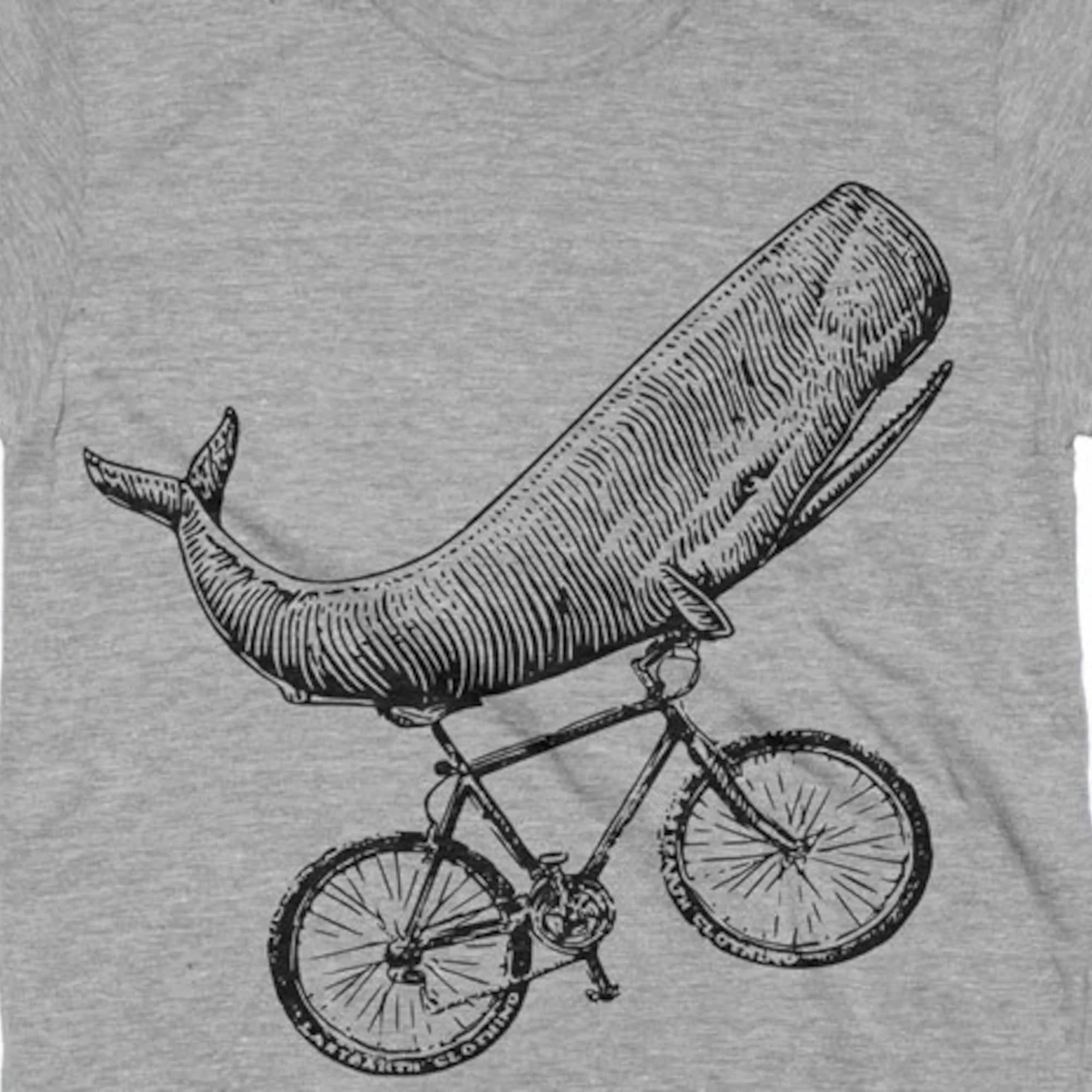 Maglietta Balena Divertente Bici Bambini Montagna