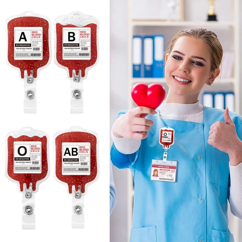 Unique Blood Bag Badge Reel Clip Business Card Holder Acrylic Material  Great for Nurses Doctors and Hospital Staff - AliExpress