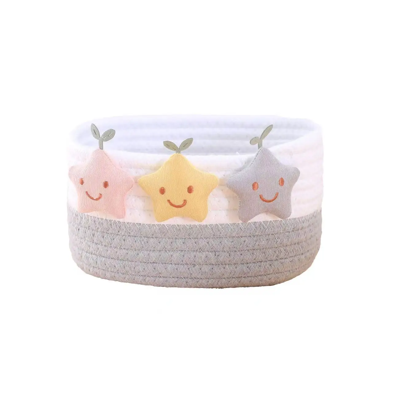 2 pieces of L+M woven basket table storage, cosmetics storage box, storage basket, bedside key table storage basket 3