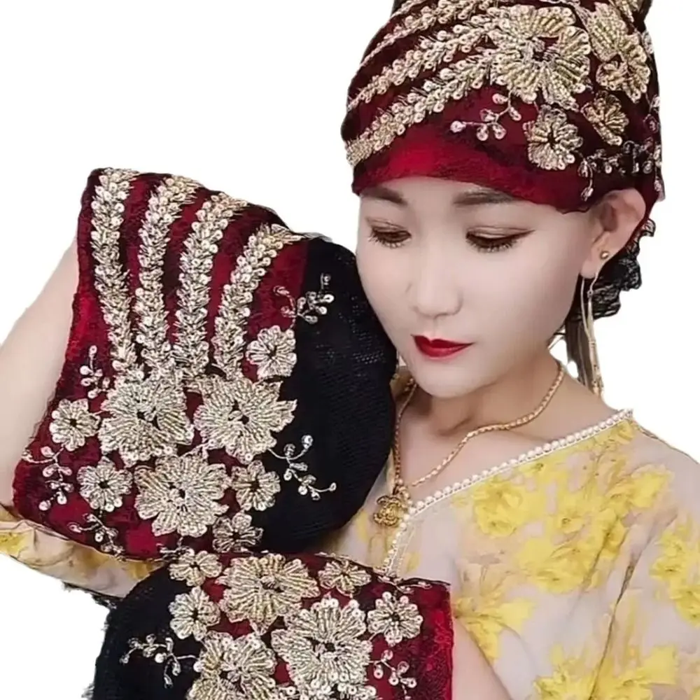 여성용 단색 무슬림 헤드 스카프 모자, 패션 코튼 레이스 터번, 무슬림 헤드피스