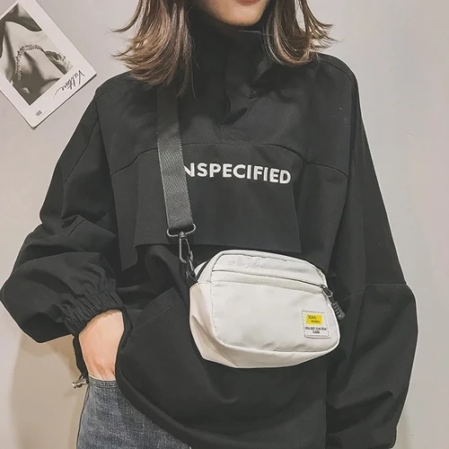 유니섹스 크로스 바디 백, 옥스포드 천, 대각선 숄더백, 단색 사첼, 패션 레저 트렌드, 스퀘어 슬링 핸드백 4