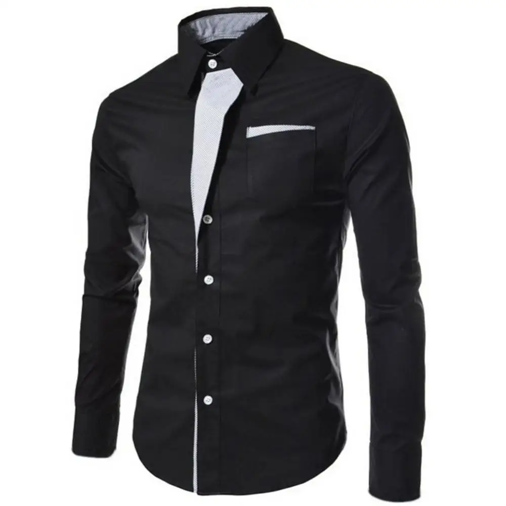 

Fashion Brand 2023 New Men Shirts Business Long Sleeve Stand Collar Cotton Male Shirt Slim Fit Popular Designs Men's Fahion