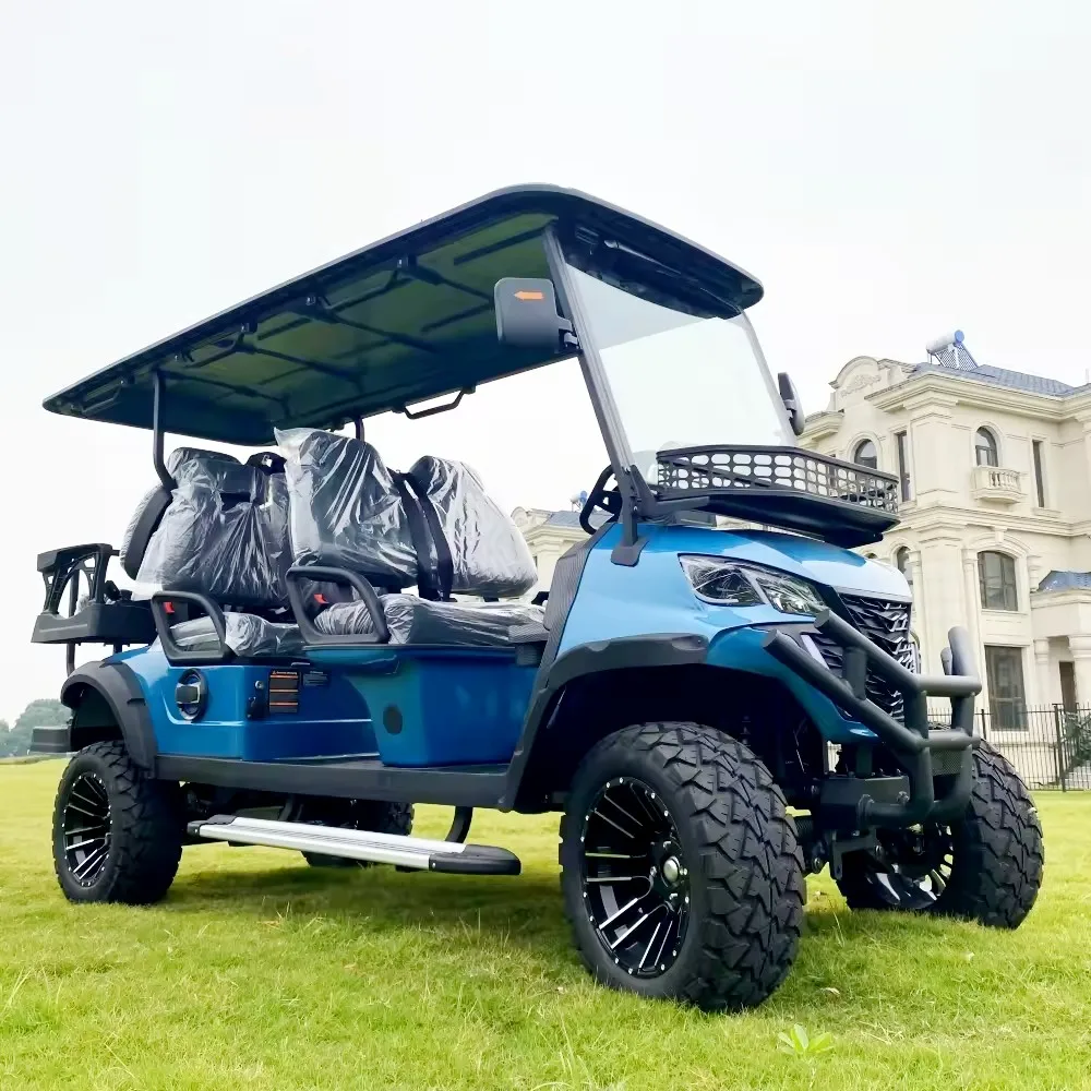 

72v Lithium 4kw Electric Mobility Scooter Club Cars UTV Commercial Buggy Luxury 4 6 Seats Golf cart with 14 Inch Off Road Tires