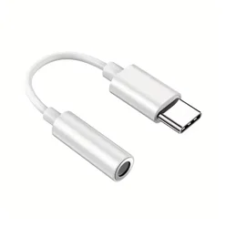 Premium USB - C to 3.5mm Audio Headphone Adapter - HiFi Sound Quality, 2 - Pack (White)