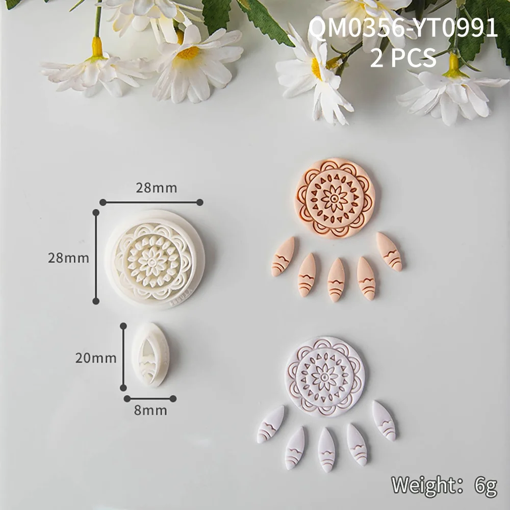 Boho-Polymer-Ton-Schneider im böhmischen Stil, in individueller Blumenform, geprägte Tonformen für die Herstellung von DIY-Keramik-Ohrringen und Schmuck – Detail 9