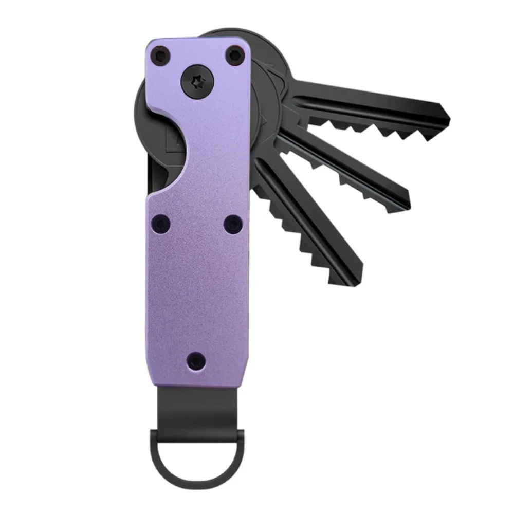 Organizer na klucze z włókna węglowego i metalu, mieści 2-6 kluczy, innowacyjne etui na klucze, zapobiegający zgubieniu, z śrubokrętem, organizer na klucze.