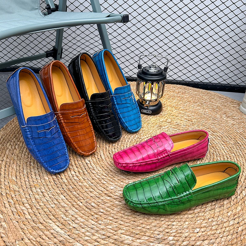 Classic Penny Loafers Men Big Size 38-48 Soft Moccasins Non-slip Driving Shoes Slip on Mens Leather Casual Shoes Business Flats