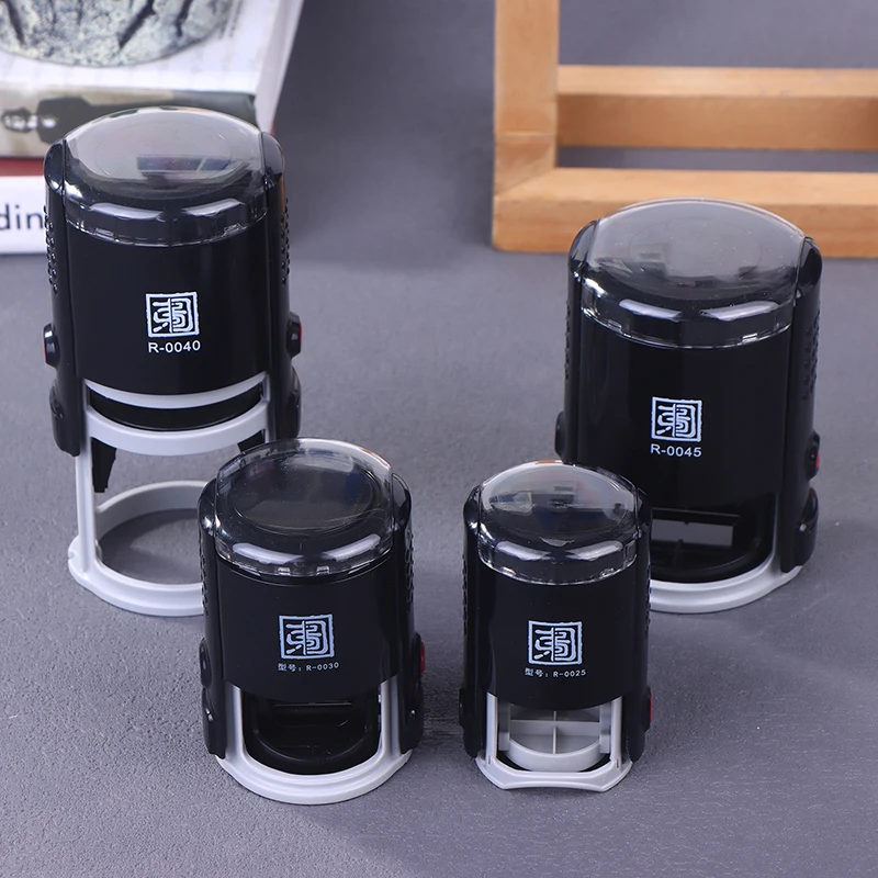 Self-Inking Round Stamp, 25/30/40/50mm, Personalize with Your Text