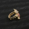 New Original 14k Gold Plated Fashion Colorful Cute Teddy Bear Ring Suitable for Women and Girls Animal Personality Jewelry 6