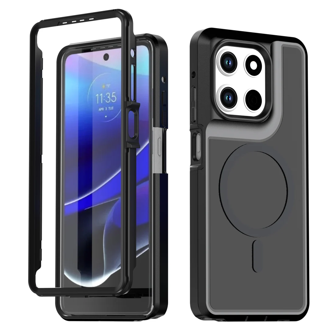 Rugged Dustproof Anti-Drop Outdoor Case with Magnetic Wireless Charging Compatibility