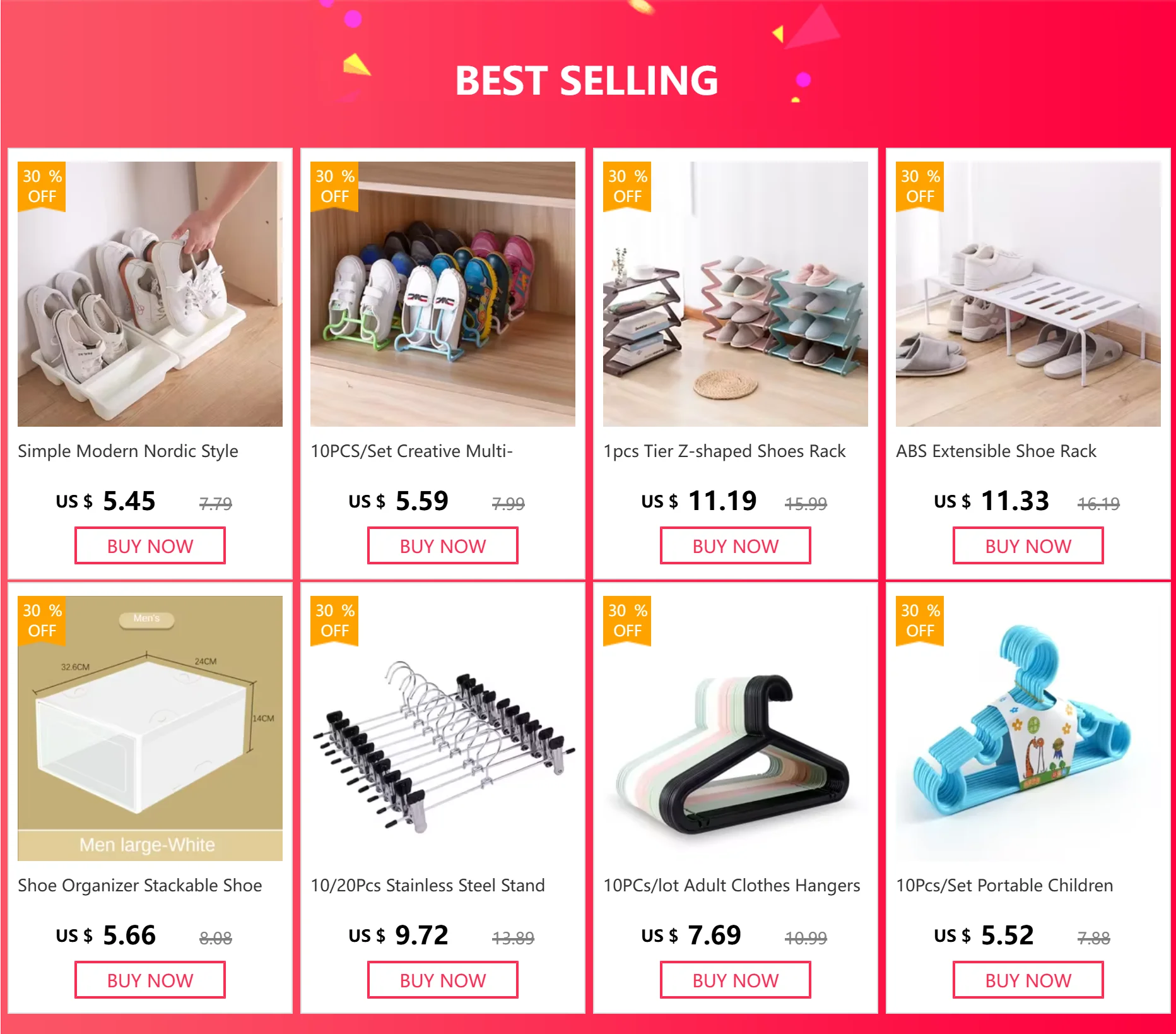 Description Picture 2 of itemPortable Plastic Clothing Organizer, 5pcs Windproof Hangers for Baby Clothes, Towel, Scarfs, Children Coats