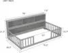 Kids Montessori Floor Bed,Twin Size Floor Bed with Bookcase and Shelves,Twin Bed Frame 2