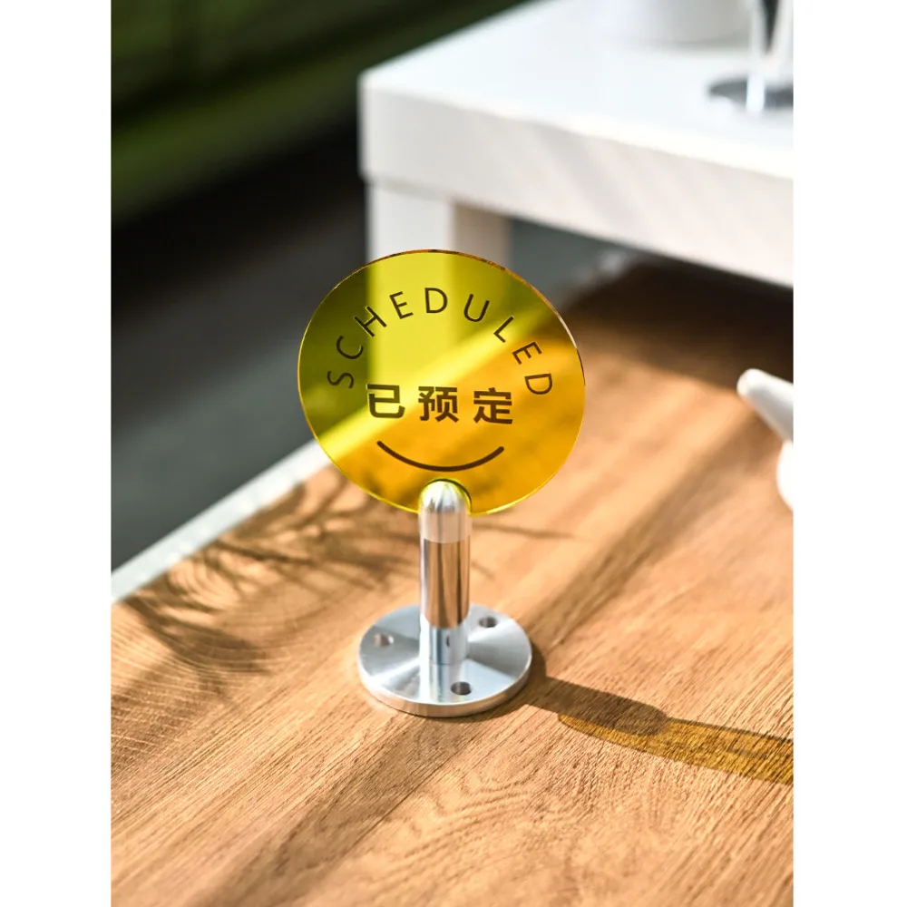 아크릴 사인 - 카페, 호텔 프론트 데스크 및 식탁용 데스크탑 수직 원형 디스플레이 사인