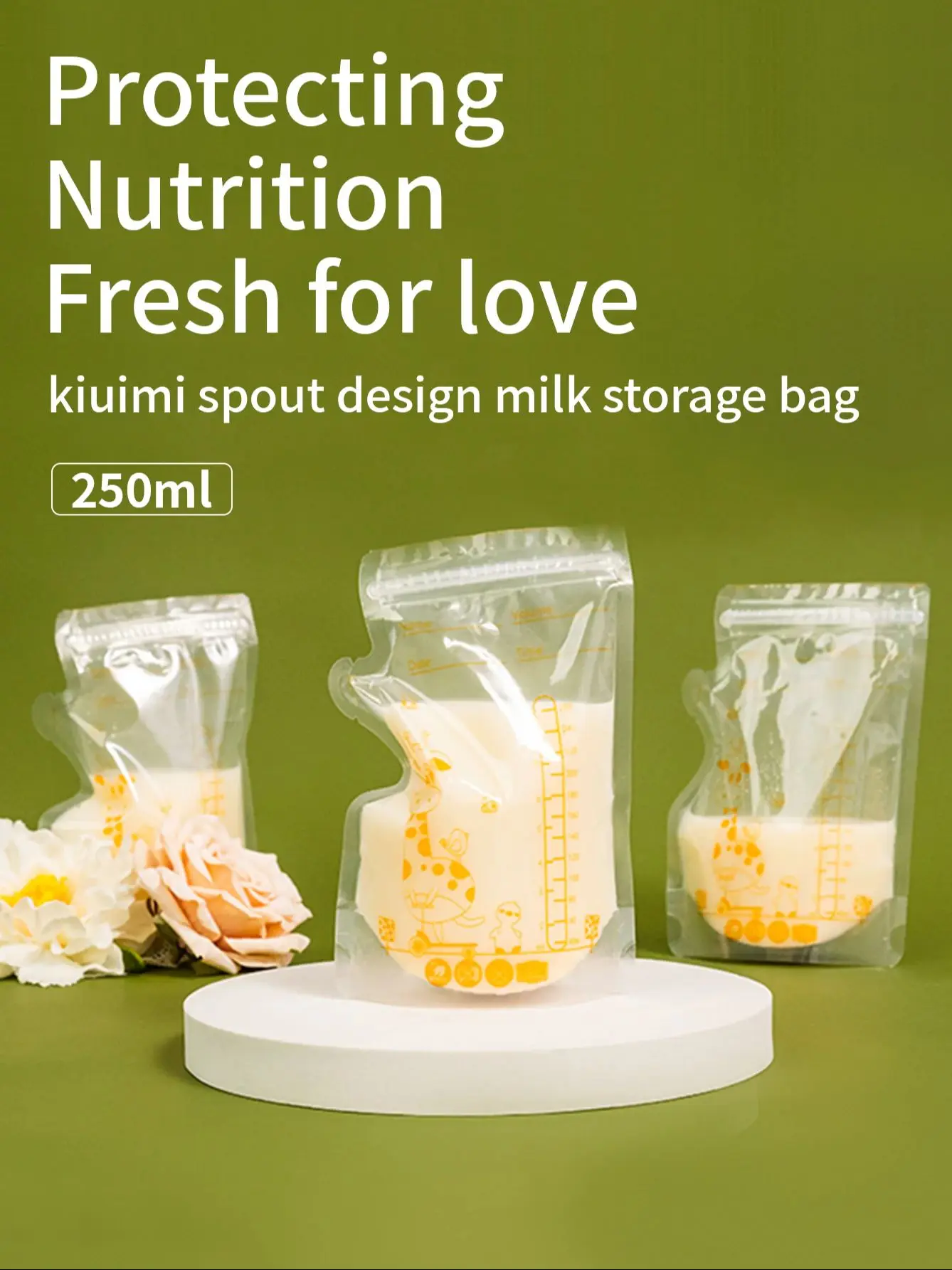 30/60/100 Pack 250ml BPA Free Milk Storage Bags Safe Breast Milk and Baby Food Freezer Bags for Easy Feeding
