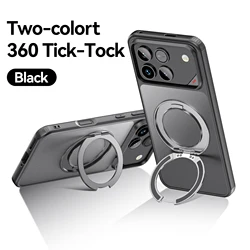 Premium Magnetic 360° Rotating Ring Stand Case - Wireless Charging Compatible Matte Yellow TPU Protective Cover - Honor Win (Black)