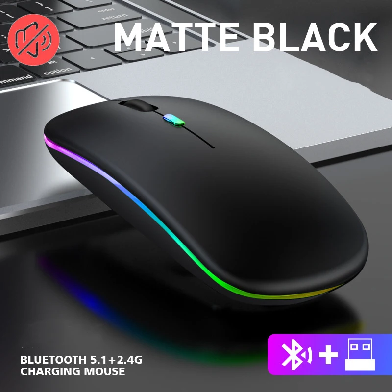 

Rechargeable Wireless Mouse RGB Bluetooth Mouse Wireless Computer Mouse Silent Ergonomic Mause With Backlit For PC Laptop Gaming