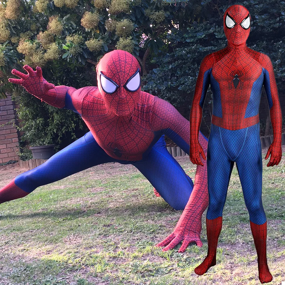 Comic Tasm 2 Spiderman Costume Cosplay Supereroe Spandex Zentai Body Spiderman Abiti Tuta Costume Di Halloween Adut Kids
