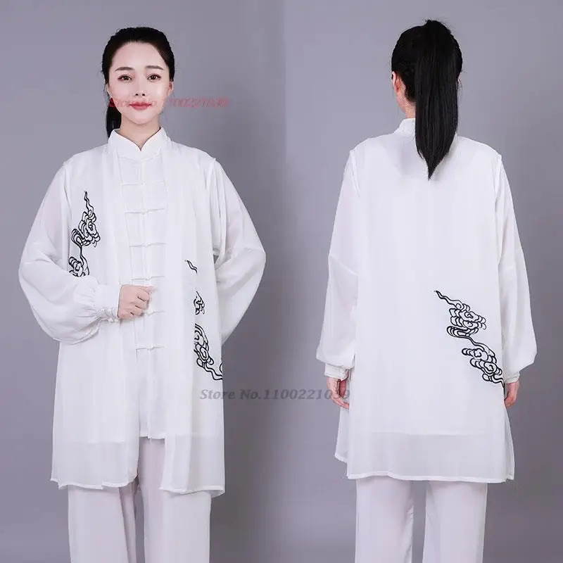 chinese tai chi uniform women men martial arts uniform chinese traditional folk long sleeve kung fu suit morning sportswear