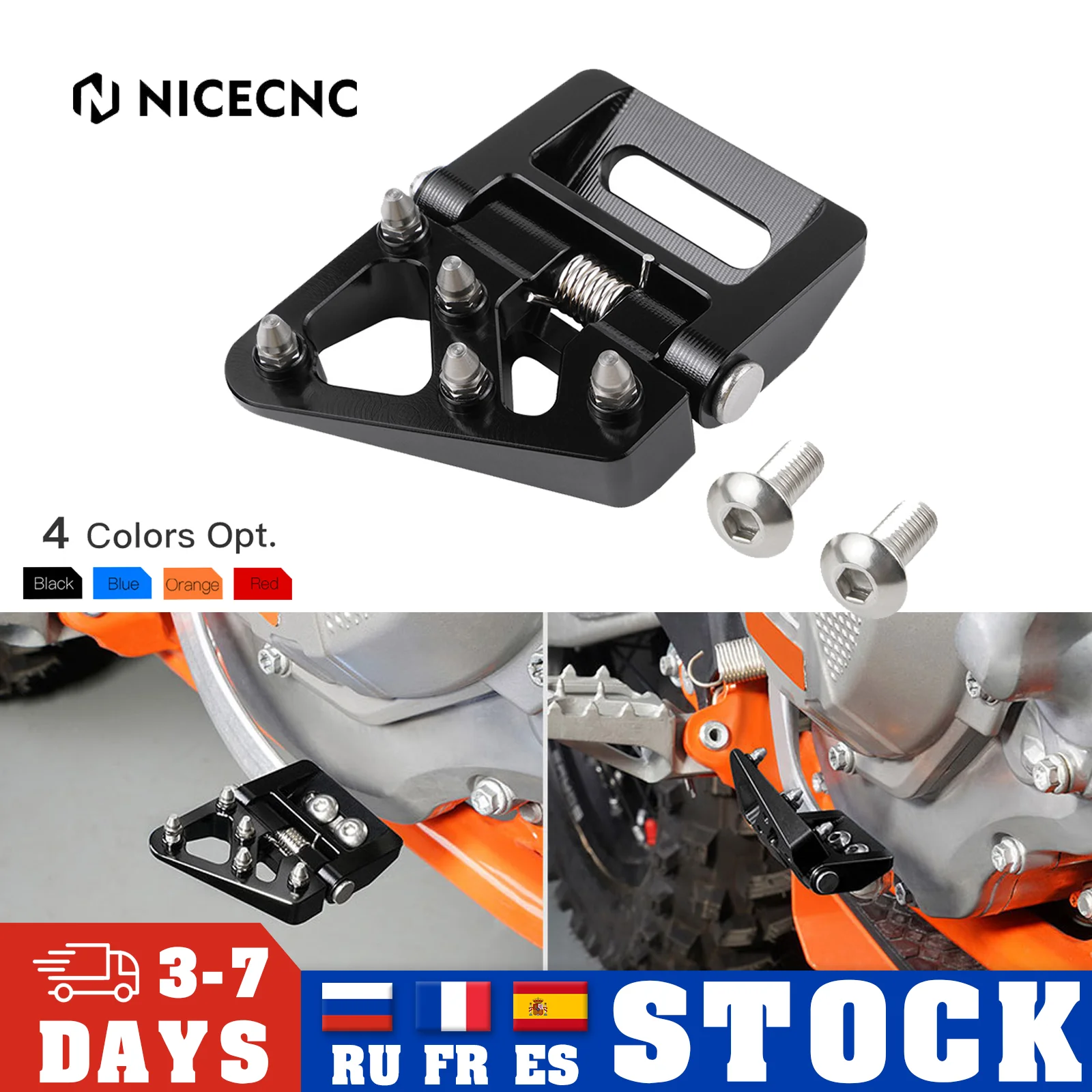 

NiceCNC Foldable Brake Pedal Lever Tip Plate For KTM EXC EXCF XC XCF SX SXF XCW TPI Six Days 125 250 300 350 450 500 2017-2023