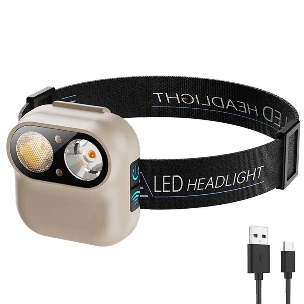 캠핑 서치 라이트 모션 센서 XPE LED 헤드램프, 강력한 방수 LED 작업등, 야외 낚시 캠핑 하이킹용, 800mAh
