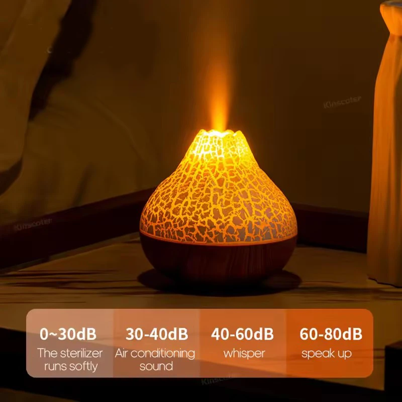Volcano Air Humidifier 300ml Desktop USB Water Mist Diffuser Purifier Air Freshener Nebulizer with Colorful Ambient Night Light 4