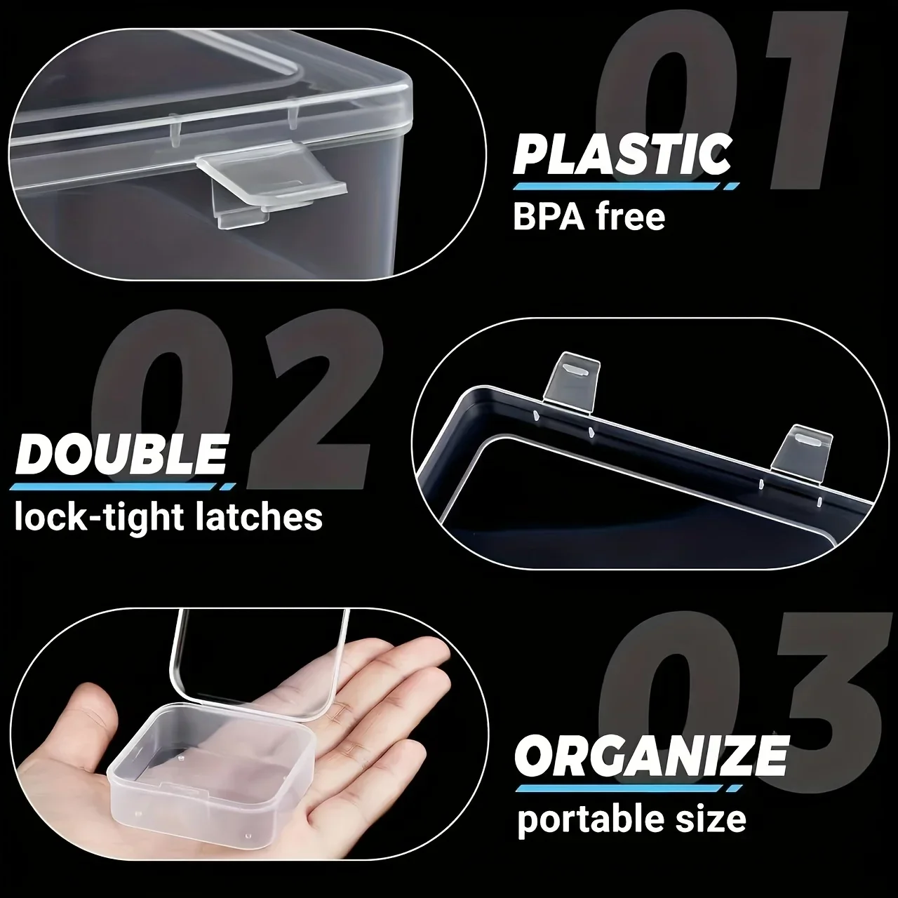 30pcs Clear Plastic Storage Set, Storage for Hair Accessories, Jewelry, DIY Beads, Craft Supplies Easy To Organize and Transport