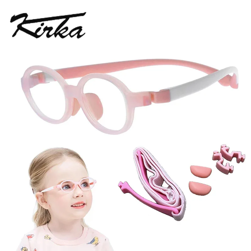 Kirka Kinderen TR90 Flexibele Kids Siliconen Bril Baby Lenzenvloeistof Kids Rubber Bril Roze Unisex|Brilmonturen| - AliExpress