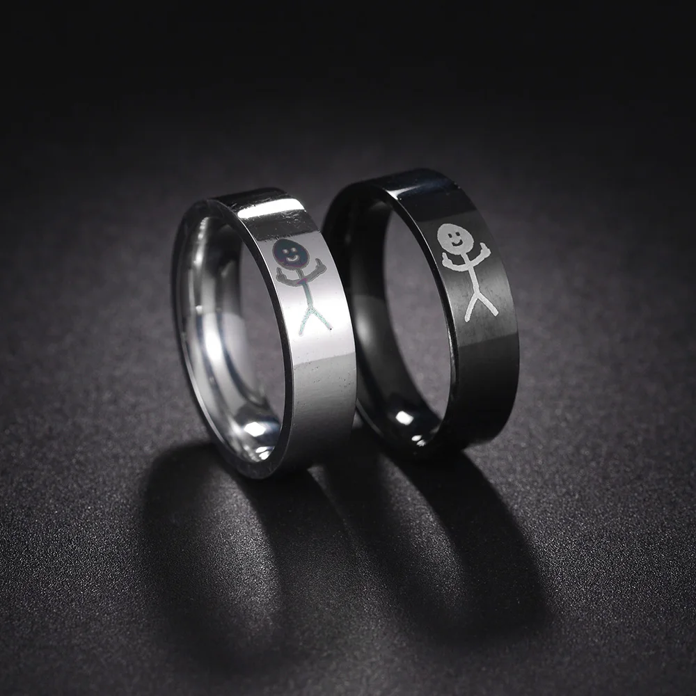 Fashion Rings Punk Rings Fashion Ring Finger Rings Fashion Hip Hop Fxck You Funny Doodle Ring For Man Woman Stickman Middle Finger Rock Punk Ring Party