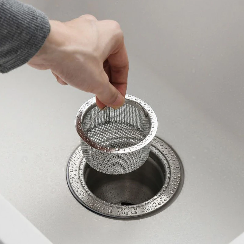 Stainless Steel Sink Drain Filter Fine Net Shower Hair Catcher Stopper Trap Basin Strainer Plug Kitchen Bathroom Accessories